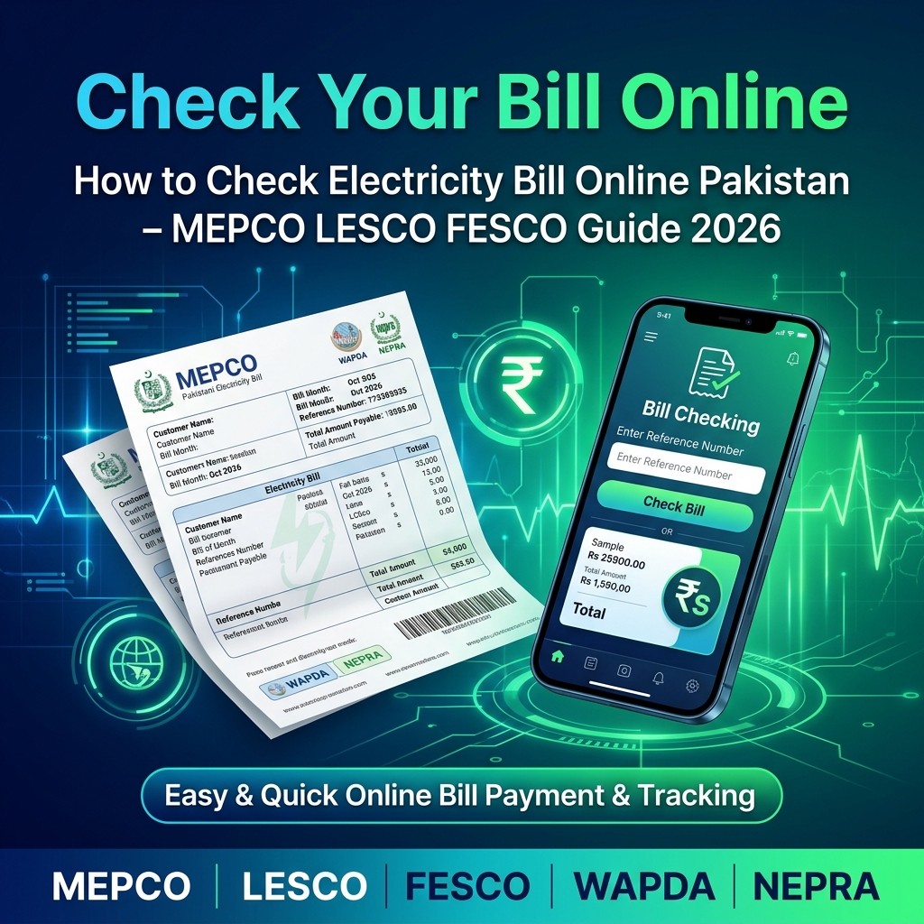 MEPCO, LESCO & FESCO Bill Check Online Pakistan 2026 — Complete Step-by-Step Guide